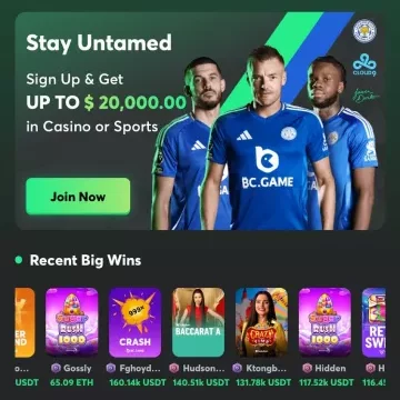 Bc Game online casino banner mob